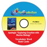 Apologia Exploring Creation With  Marine Biology Vocabulary Word Flash Cards CD
