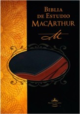 MacArthur Study Bible, Imitation  Leather Black/Terracotta, Thumb Ind Biblia de estudio RVR 1960