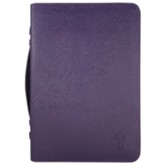 Cross Bible Cover, Textured Leather-look Bible Cover, Plum, X-Large