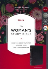 NKJV Woman's Study Bible--genuine  leather, black
