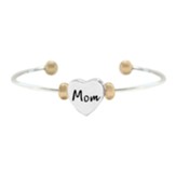 Mom Heart Bracelet, Two Toned