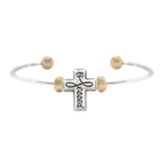 Blessed Cross Bracelet, Two Toned