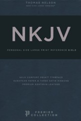 NKJV, End-of-Verse Reference Bible,  Personal Size Large Print, Premium Goatskin Leather, Brown, Premier Collection, Red Letter, Comfort Print