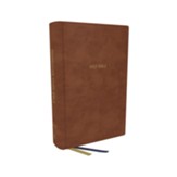 NKJV Large-Print Foundation Study Bible--soft leather-look, brown