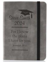 Personalized, Graduation Notebook, Small, Grey