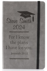 Personalized Graduation Notebook Large, Grey