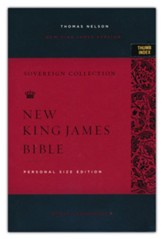 NKJV Personal-Size Reference Bible, Sovereign Collection--soft leather-look, black (indexed) - Imperfectly Imprinted Bibles