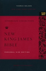 NKJV Personal-Size Reference Bible,  Sovereign Collection--soft leather-look, brown (indexed)
