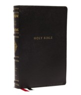 NKJV, Personal Size Reference Bible, Sovereign Collection--genuine leather, black (indexed) - Imperfectly Imprinted Bibles