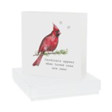 Cardinals Appear Card with Cubic Zirconia Earrings