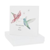 Thinking of You, Hummingbird Card with Cubic Zirconia Earrings