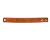 Personalized, Leather Bracelet, with Name, Tan