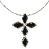 Diamond Cross Necklace, Black