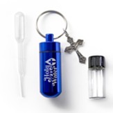 Holy Water Bottle Keychain, Blue