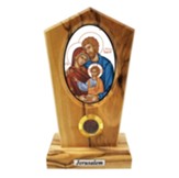 Holy Family, Byzantine Olive Wood Icon Plaque