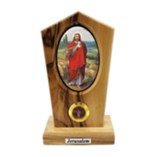 Jesus the Good Shepherd Olive Wood Icon Plaque