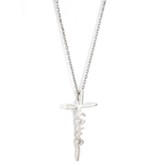 Jesus Cross, Words of Life, Sterling Silver Necklace