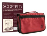 KJV Old Scofield Study Bible, Classic Edition--bonded leather, burgundy with Bible Cover