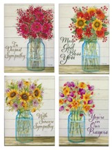 Mason Jar, Flowers, Sympathy Cards, Box of 12