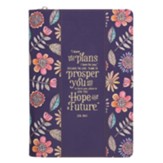I Know the Plans Classic Journal, Floral Navy Blue with Zipper Closure
