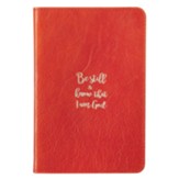 Be Still and Know That I Am God Handy Journal, Genuine Leather, Orange
