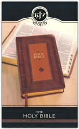 KJV Giant-Print Bible--soft leather-look, brown