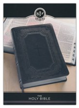 KJV Super Giant-Print Bible--soft  leather-look, gray/black