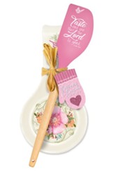 Taste and See Spoon Rest/Spatula Gift Set, Pink