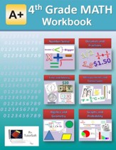 A+ Math 4th Grade Workbook (eBook) -  143 Worksheets, 16 Chapter Tests & Answer Keys - PDF Download [Download]