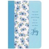 The Lord Has Done Great Things Zippered Journal, Blue Flowers
