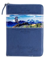 Be Strong and Take Heart, Flying Eagle, Zippered Journal, Navy Blue