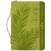 You Are My Refuge, Green and Gold Palm Frond, Bible Cover, Medium