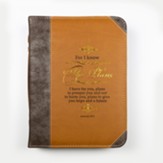 For I Know the Plans Bible Cover, Brown and Gold, Medium