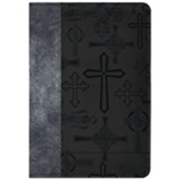 Crosses Zippered Journal, Silver and Black