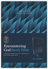 NKJV Encountering God Study Bible, Comfort Print--soft leather-look, black