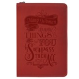 Many Women Do Noble Things, Proverbs 31, Zippered Journal, Red