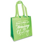 God Created You to Do Amazing Things Eco Tote, Lime Green