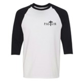 Pastor, Well Done Good and Faithful Servant Baseball Shirt, White/Black, Large