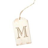 Personalized, Wooden Gift Tag, with Monogram, White
