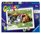 CreArt Painting by Numbers - Sleeping Cat and Dog