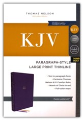 KJV Paragraph-style Large Print  Thinline Bible, Comfort Print--soft leather-look, purple (indexed)