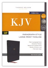KJV Paragraph-style Large Print  Thinline Bible, Comfort Print--genuine leather, black (indexed)