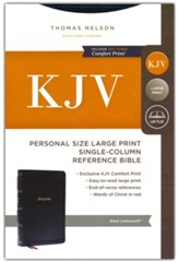 KJV, End-of-Verse Reference Bible, Personal Size Large Print, Leathersoft, Black, Red Letter, Comfort Print