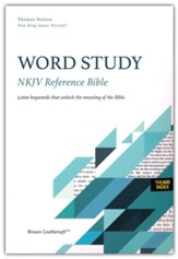 NKJV Word Study Reference Bible,  Comfort Print--soft leather-look, brown (Indexed)