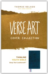 KJV, Thinline Youth Edition Bible,  Verse Art Cover Collection, Leathersoft, Teal, Red Letter, Comfort Print