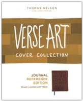 KJV, Journal Edition Reference  Bible, Verse Art Cover Collection, Leathersoft, Brown, Red Letter, Comfort Print