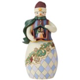 Snowman Holding Nativity Figurine