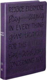 KJV, Large Print Center-Column  Reference Bible, Verse Art Cover Collection, Leathersoft, Purple, Red Letter, Comfort Print