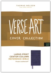 KJV, Large Print Center-Column  Reference Bible, Verse Art Cover Collection, Leathersoft, Purple, Red Letter, Thumb Indexed, Comfort Print