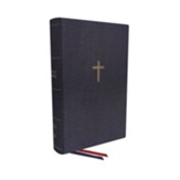 NKJV Single-Column Wide-Margin Reference Bible, Comfort Print--cloth over board, blue